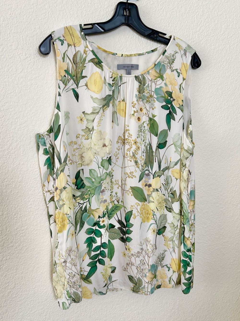 Classiques Entier Silk tank top in Beautiful Spring Garden Print XL